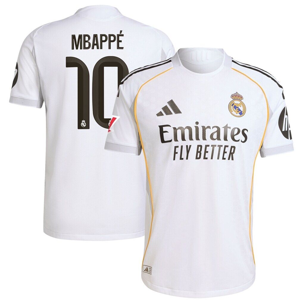 Kylian Mbappé Real Madrid adidas 2025/26 Home Authentic Player Jersey