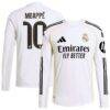 Kylian Mbappé Real Madrid adidas 2025/26 Home Authentic Long Sleeve Player Jersey - White - Front View