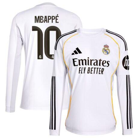 Kylian Mbappé Real Madrid adidas 2025/26 Home Replica Player Jersey - White - Front View