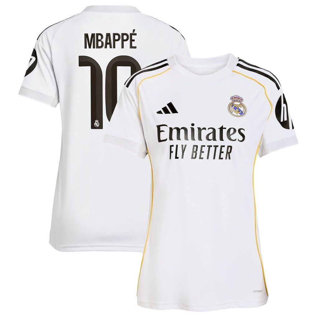 Kylian Mbappé Real Madrid adidas Women’s 2025/26 Home Replica Player Jersey
