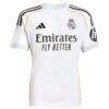 Kylian Mbappé Real Madrid adidas Youth 2025/26 Home Replica Player Jersey - White - Side View
