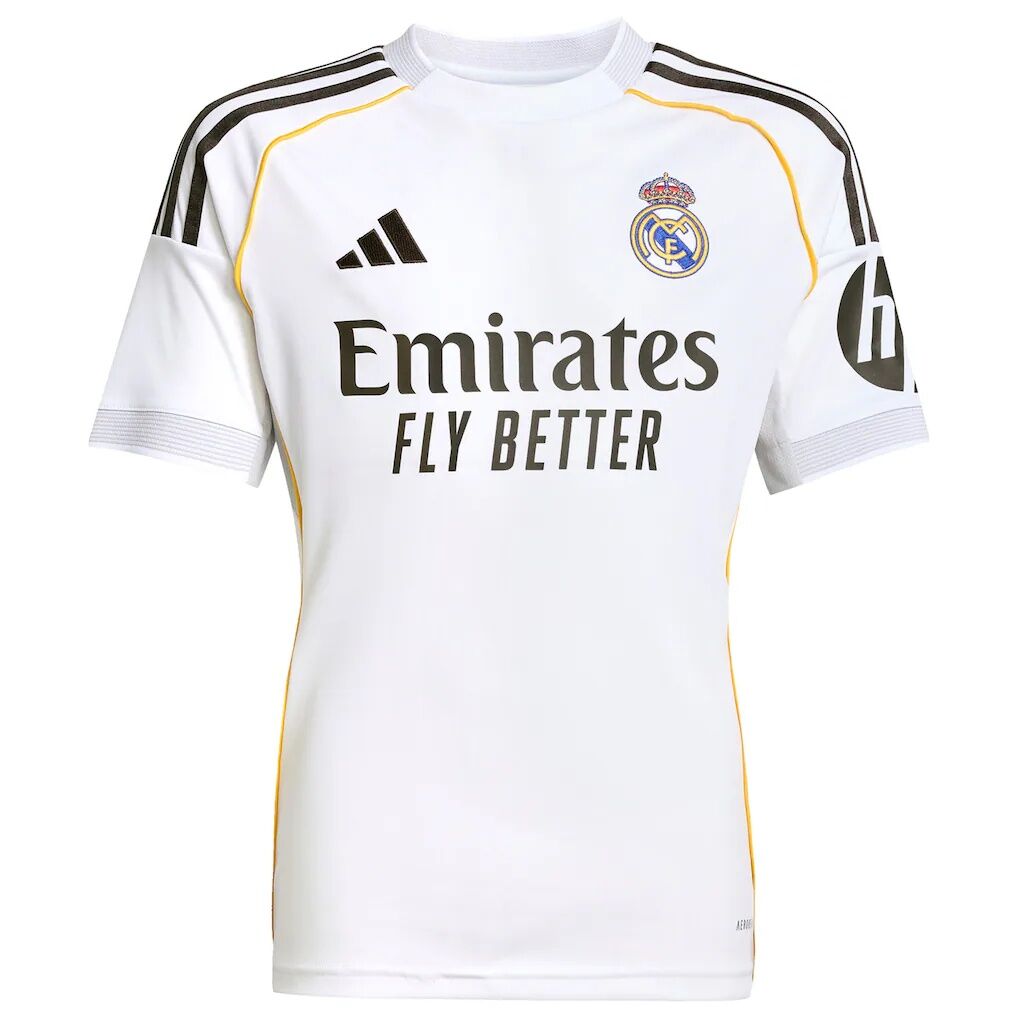 Kylian Mbappé Real Madrid adidas Youth 2025/26 Home Replica Player Jersey