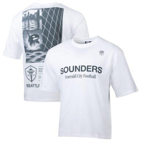 Seattle Sounders FC Sport Design Sweden Celestial Oversized Graphic T-Shirt - White - Front View