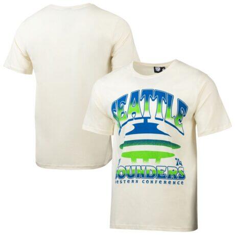 Seattle Sounders FC Sport Design Sweden Old School Graphic Relaxed T-Shirt - Cream - Front View