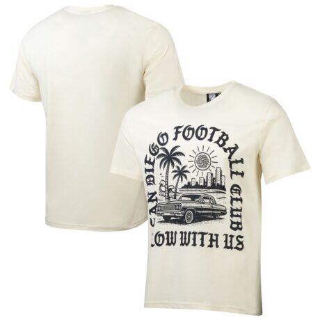 San Diego FC Sport Design Sweden Founders Script Relaxed T-Shirt - Cream - Front View