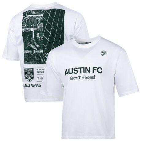 Austin FC Sport Design Sweden Celestial Oversized Graphic T-Shirt - White - Front View