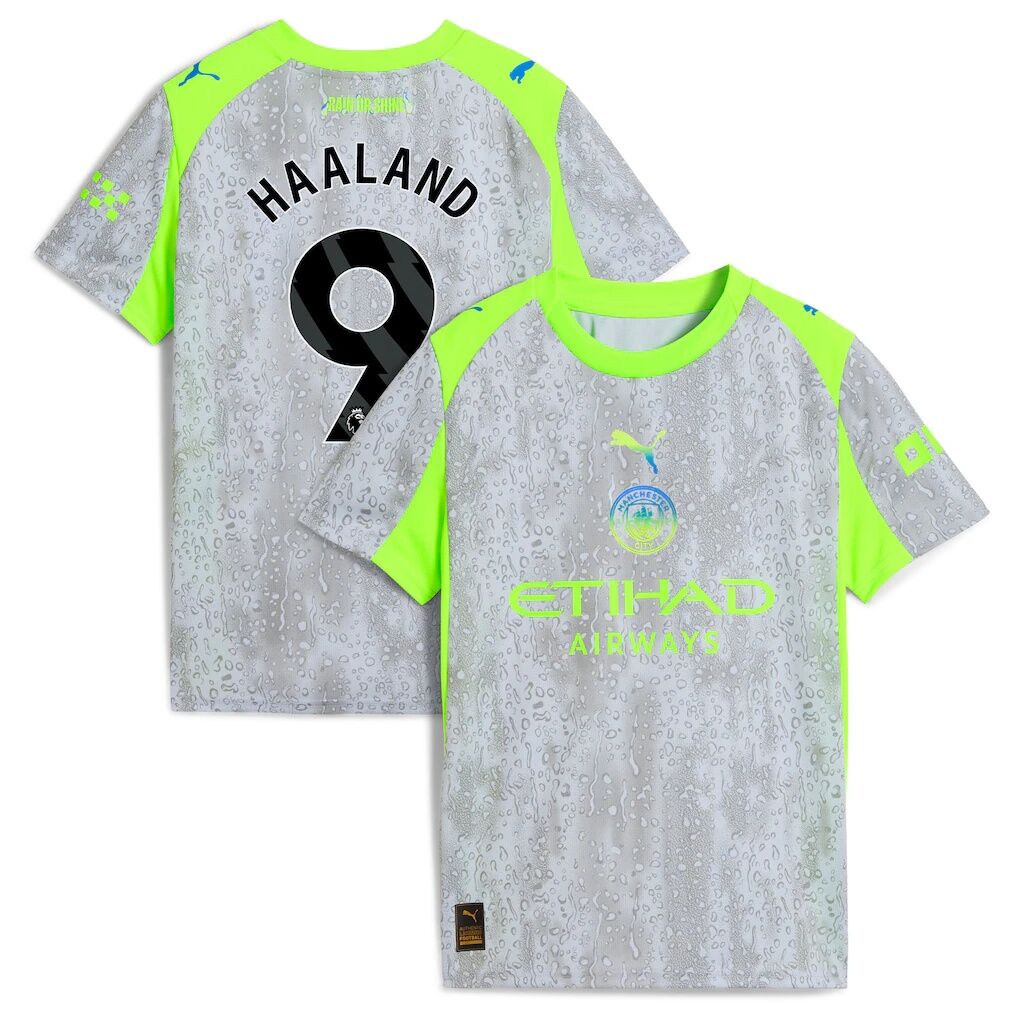 Manchester City Puma Youth 2025/26 Third Replica Jersey - Green/Neon Green