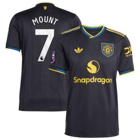 Mason Mount Manchester United adidas 2025/26 Third Authentic Player Jersey - Black - Front View