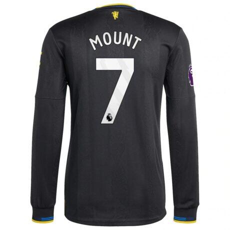 Mason Mount Manchester United adidas 2025/26 Third Authentic Long Sleeve Player Jersey - Black - Front View