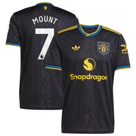 Mason Mount Manchester United adidas 2025/26 Third Replica Player Jersey - Black - Front View