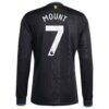 Mason Mount Manchester United adidas 2025/26 Third Replica Long Sleeve Player Jersey - Black - Detail View