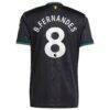 Bruno Fernandes Manchester United adidas 2025/26 Third Replica Player Jersey - Black - Detail View