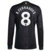 Bruno Fernandes Manchester United adidas 2025/26 Third Replica Long Sleeve Player Jersey - Black - Detail View