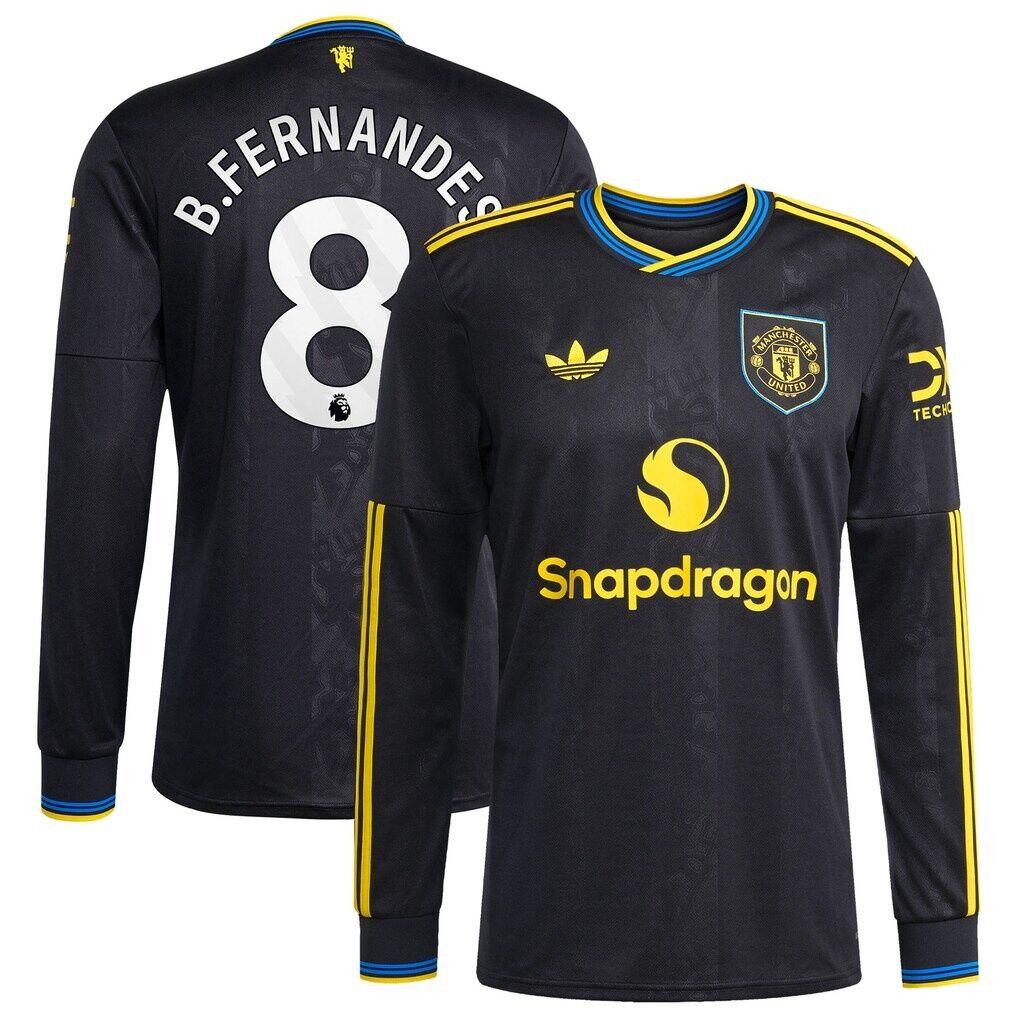 Bruno Fernandes Manchester United adidas 2025/26 Third Replica Long Sleeve Player Jersey