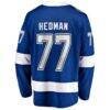 Victor Hedman Tampa Bay Lightning Fashion7 Home Captain Patch Breakaway Jersey - Blue - Detail View