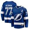 Victor Hedman Tampa Bay Lightning Fashion7 Home Captain Patch Breakaway Jersey - Blue - Front View