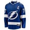 Victor Hedman Tampa Bay Lightning Fashion7 Home Captain Patch Breakaway Jersey - Blue - Side View