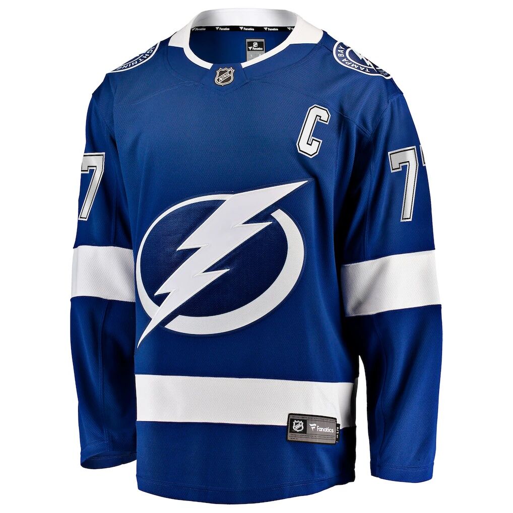Victor Hedman Tampa Bay Lightning Fashion7 Home Captain Patch Breakaway Jersey