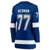 Victor Hedman Tampa Bay Lightning Fashion7 Women's Home Captain Patch Breakaway Jersey - Blue - Detail View