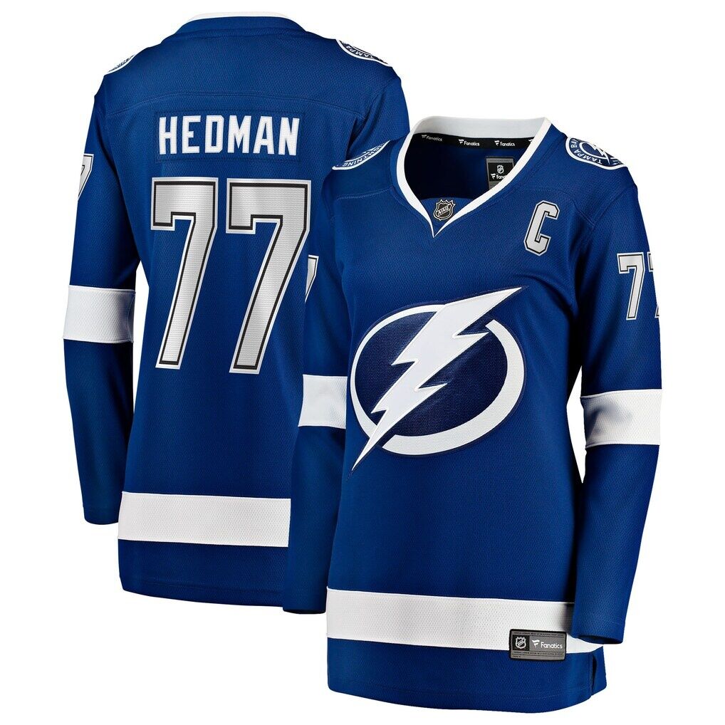 Victor Hedman Tampa Bay Lightning Fashion7 Women's Home Captain Patch Breakaway Jersey
