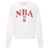 NBA Sportiqe Women's Ashlyn Raglan Cropped Sweatshirt - White - Side View