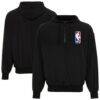 NBA Sportiqe Unisex Winfield Quarter-Zip Fleece Hoodie - Black - Front View