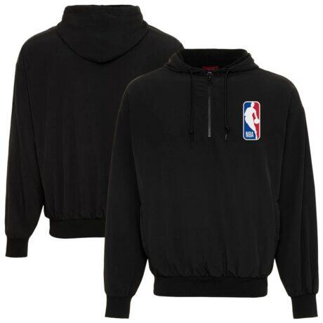 NBA Sportiqe Unisex Winfield Quarter-Zip Fleece Hoodie - Black - Front View