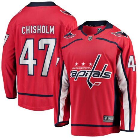 Declan Chisholm Washington Capitals Fashion7 Home Breakaway Jersey - Red - Front View