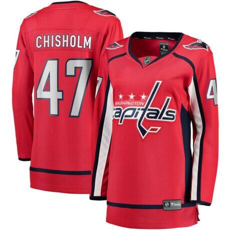 Declan Chisholm Washington Capitals Fashion7 Women's Home Breakaway Jersey - Red - Front View