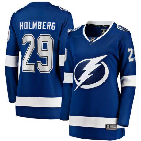 Pontus Holmberg Tampa Bay Lightning Fashion7 Women's Home Breakaway Jersey - Blue - Front View