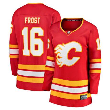 Morgan Frost Calgary Flames Fashion7 Women's Home Breakaway Jersey - Red - Front View