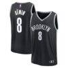 Egor Dëmin Brooklyn Nets Fashion7 Fast Break Replica Jersey - Black - - Front View