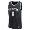 Egor Dëmin Brooklyn Nets Fashion7 Fast Break Replica Jersey - Black - - Side View