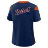 Detroit Tigers Profile Women's Plus Size Lace-Up T-Shirt - Navy - Detail View