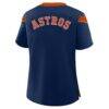 Houston Astros Profile Women's Plus Size Lace-Up T-Shirt - Navy - Detail View