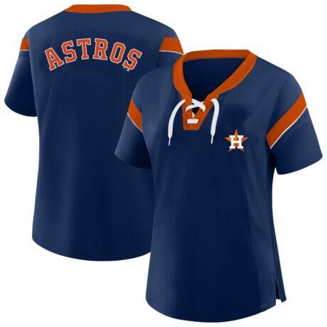 Houston Astros Profile Women's Plus Size Lace-Up T-Shirt