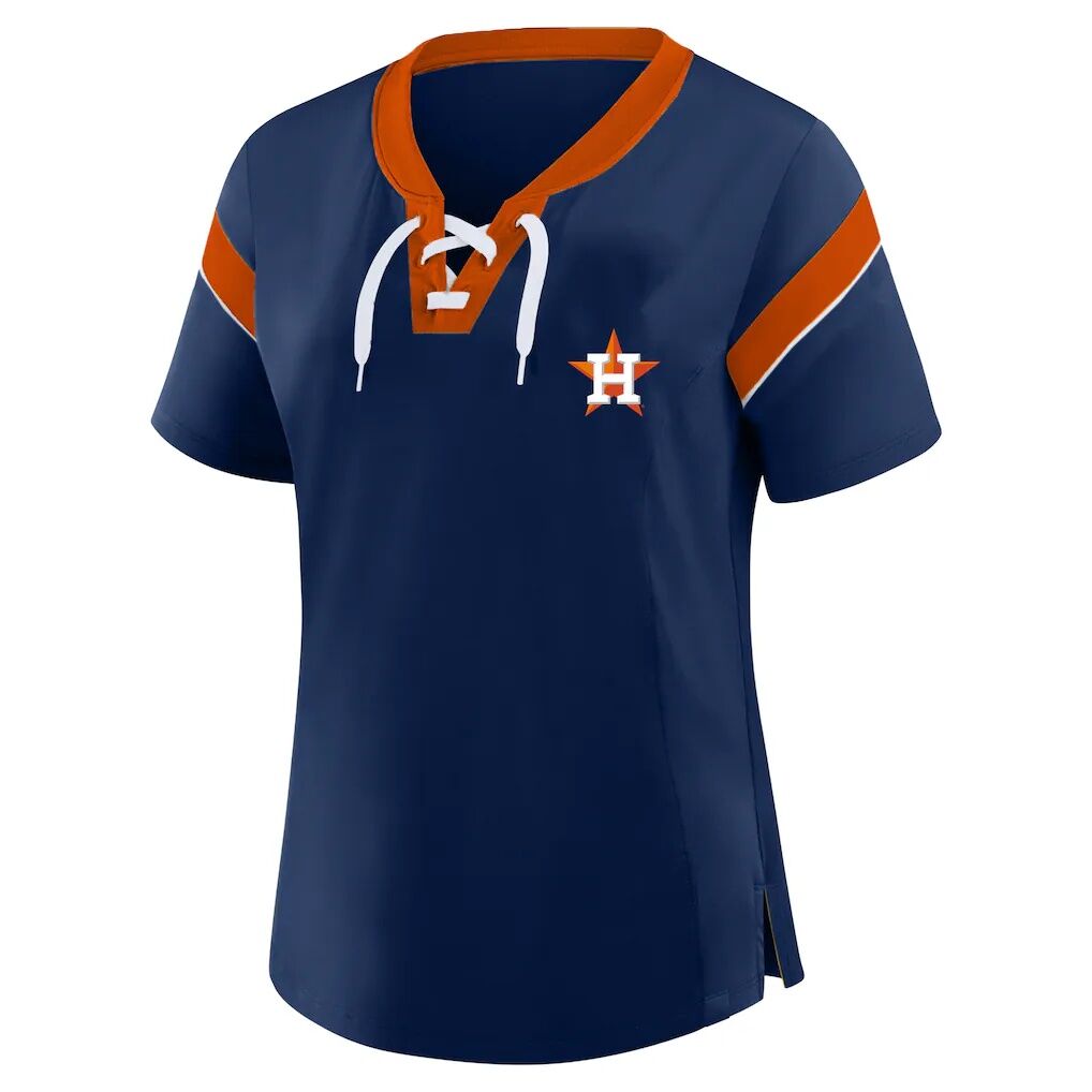 Houston Astros Profile Women’s Plus Size Lace-Up T-Shirt