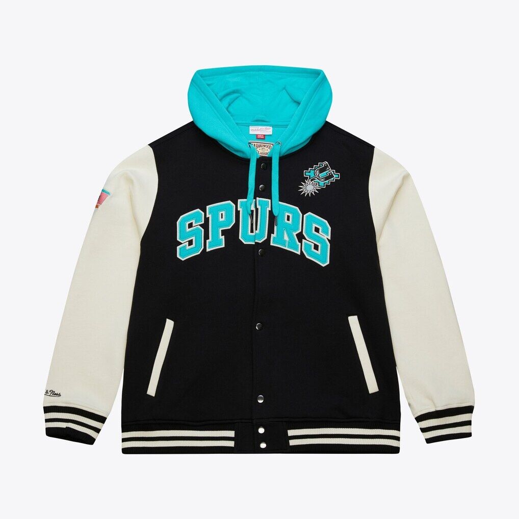 San Antonio Spurs Mitchell & Ness Courtside Fleece Full-Snap Jacket