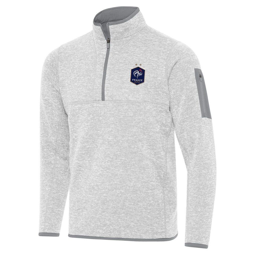 France National Team Antigua Elevate Quarter-Zip Pullover - Heather Gray