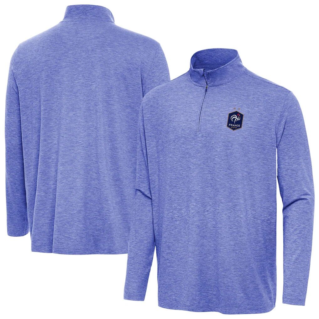 France National Team Antigua Master Quarter-Zip Pullover - Heather Royal