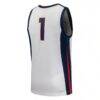 #1 Gonzaga Bulldogs Nike Replica Basketball Jersey - White - Detail View