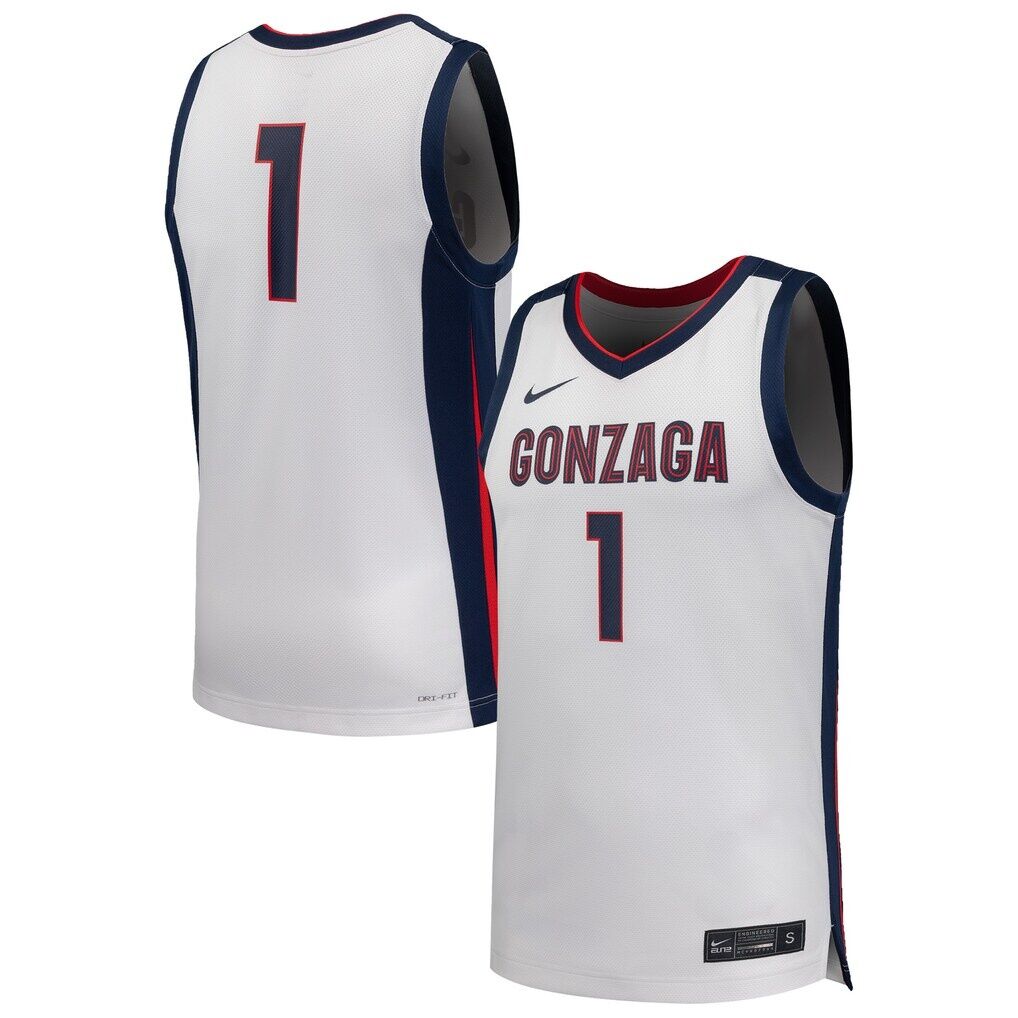 #1 Gonzaga Bulldogs Nike Replica Basketball Jersey