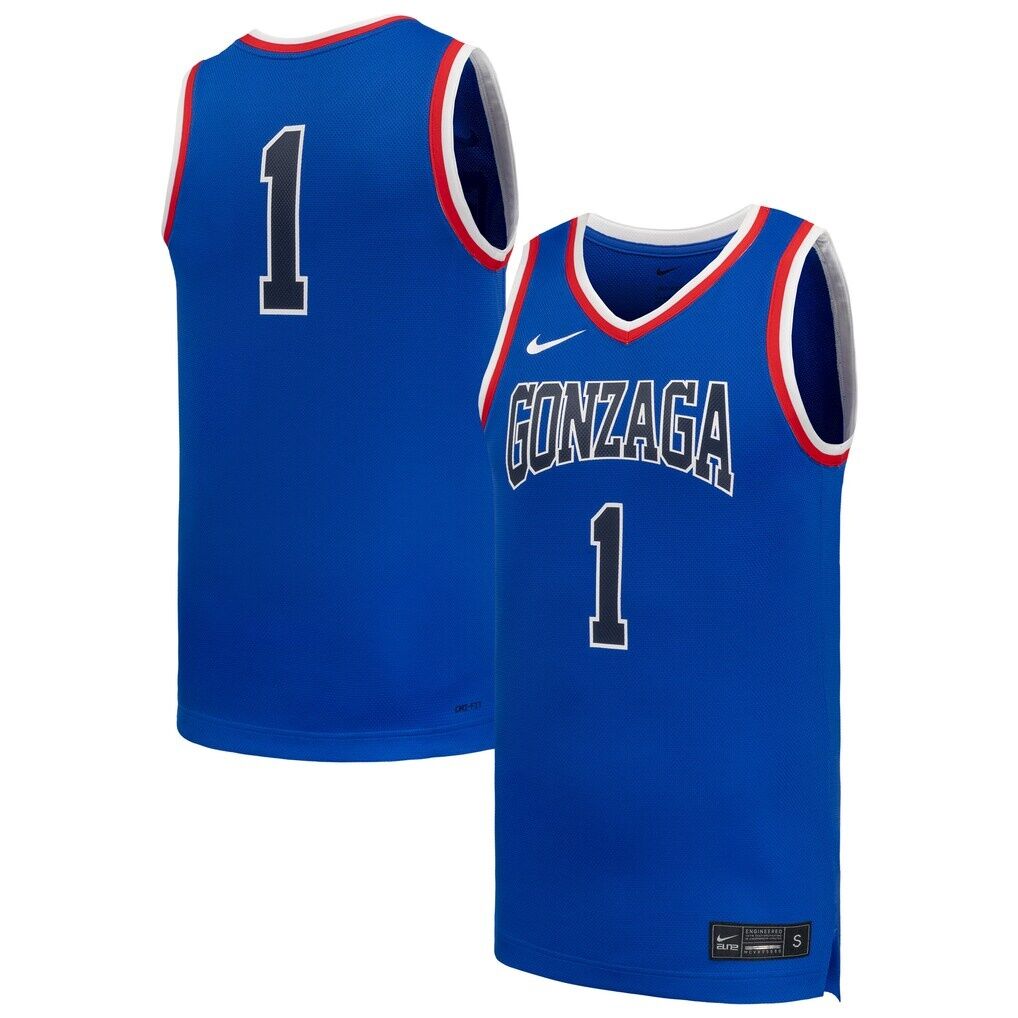 #1 Gonzaga Bulldogs Nike Replica Basketball Jersey - Royal