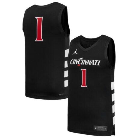 #1 Cincinnati Bearcats Nike Replica Basketball Jersey - Black - Front View