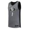 #1 Colorado Buffaloes Nike Replica Basketball Jersey - Gray - Side View