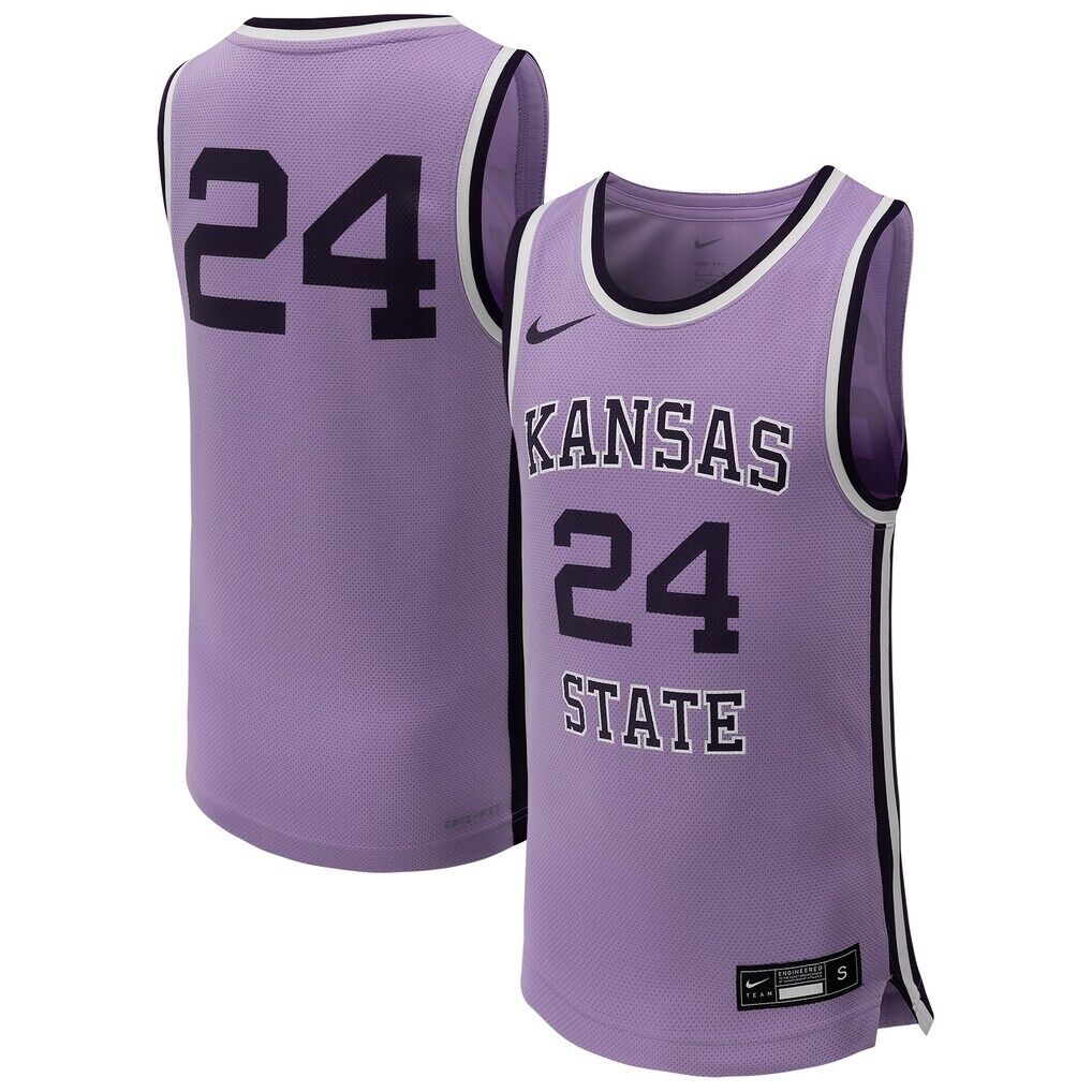 #24 Kansas State Wildcats Nike Youth Replica Basketball Jersey - Lavender