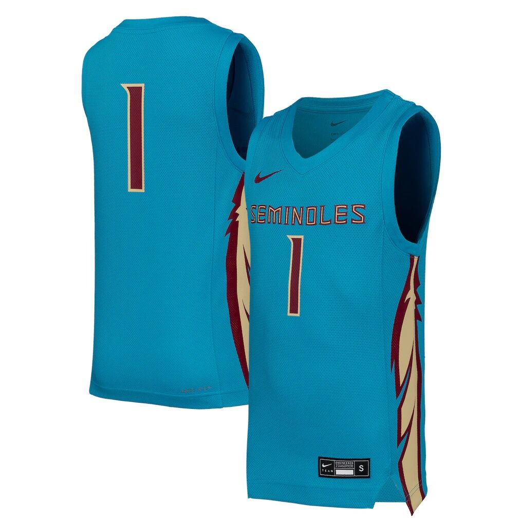 #1 Florida State Seminoles Nike Youth Replica Basketball Jersey - Turquoise