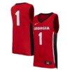 #1 Georgia Bulldogs Nike Youth Replica Basketball Jersey - Red - Front View