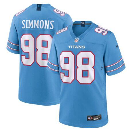 Jeffery Simmons Tennessee Titans Nike Game Jersey - Light Blue - Front View
