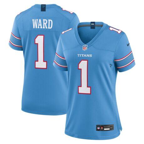 Cameron Ward Tennessee Titans Nike Women's Game Jersey - Light Blue - Front View